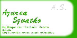 azurea szvatko business card